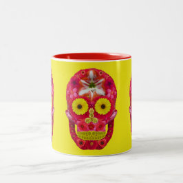 Taza Bicolor Flor Skull 6