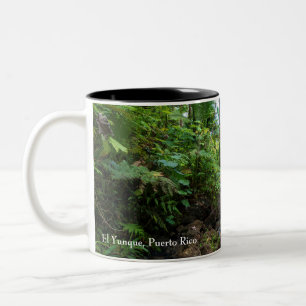 Taza Bicolor Flora tropical del bosque lluvioso de El Yunque