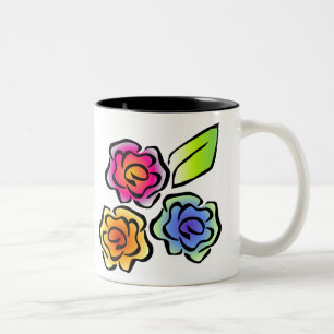 Taza Bicolor Floral 3 Mug