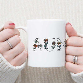 Taza Bicolor Floral Boho Minimal Auntie 2-Tone Coffee Mug