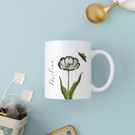 Taza Bicolor Floral Botánica Mínima Floral Negra