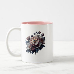 Taza Bicolor Floral Coffe Mug