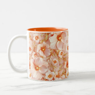 Taza Bicolor Floral color rosa