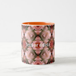 Taza Bicolor Floral de rosa blanca Abstracto Tintado Personaliz