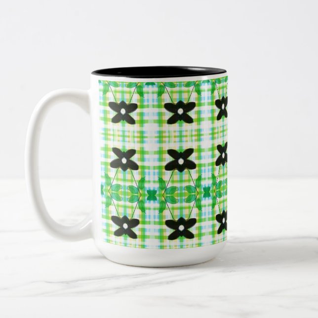 Taza Bicolor Floral Estrella con rebanada (Izquierda)