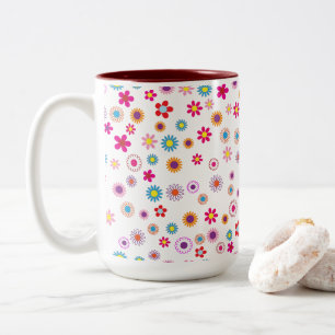 Taza Bicolor Floral geométrica brillante 2 tono LG Mug