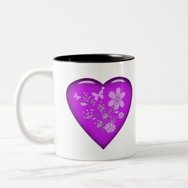 Taza Bicolor Floral Heart (Izquierda)