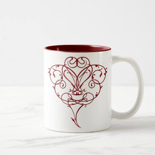 Taza Bicolor Floral Heart Mug (Derecha)