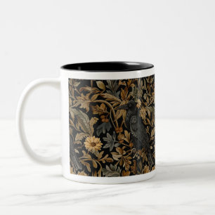 Taza Bicolor Floral medieval Raven Mug - Floral medieval