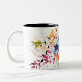 Taza Bicolor Floral Mug