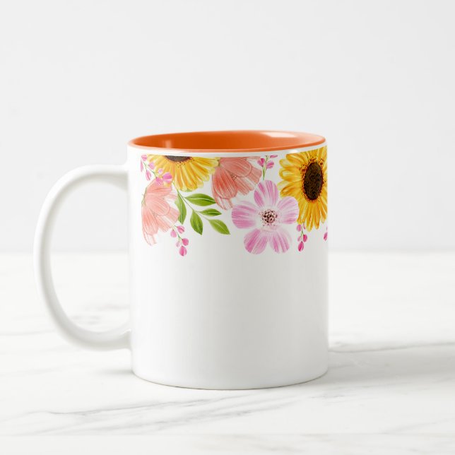 Taza Bicolor Floral Mug (Izquierda)