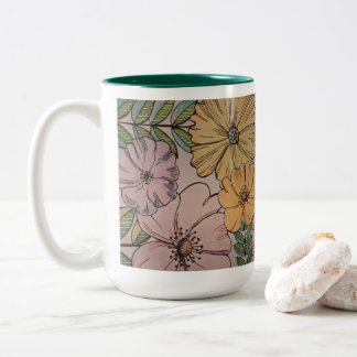 Taza Bicolor Floral Mug