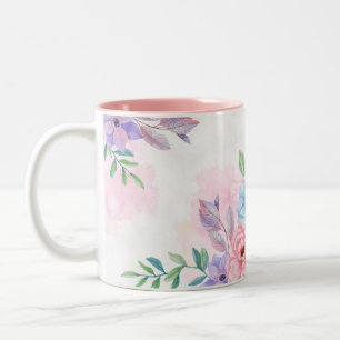 Taza Bicolor Floral Mug