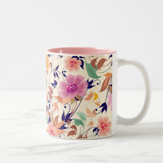 Taza Bicolor Floral Mug (Derecha)