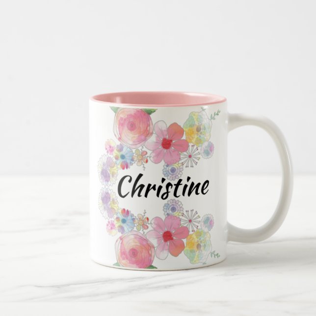 Taza Bicolor Floral Mug - Christine (Derecha)