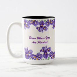 Taza Bicolor Floral púrpura plantada
