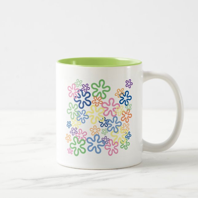 Taza Bicolor Floral Retro Mug (Derecha)