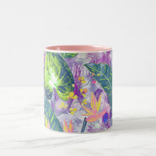 Taza Bicolor Floral tropical, botánica