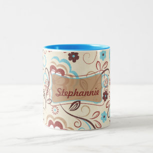 Taza Bicolor Floral Wonders Coffee Mug Cup