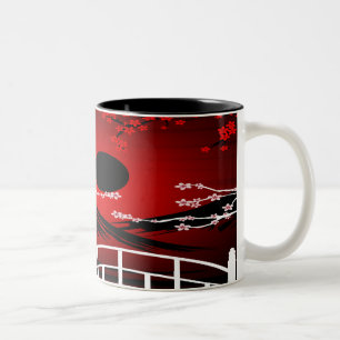 Taza Bicolor Florecimiento Rojo