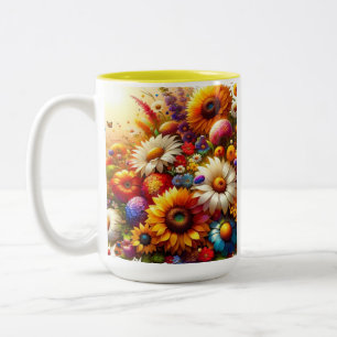Taza Bicolor Florencia de verano - Floral exquisita