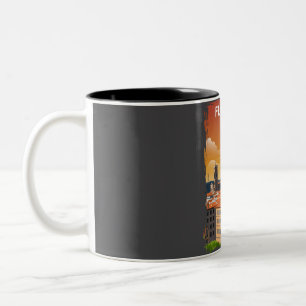 Taza Bicolor Florencia Italia Toscana Viaje Retro Mínimo
