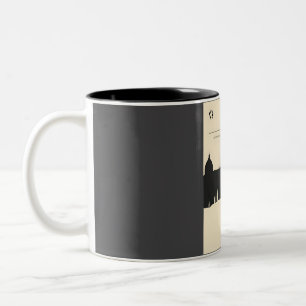 Taza Bicolor Florencia Italia Toscana Vintage Mínimo Retro Libr