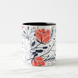 Taza Bicolor Flores