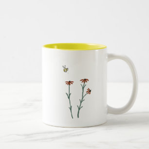 Taza Bicolor Flores abejas y naranjas - barba