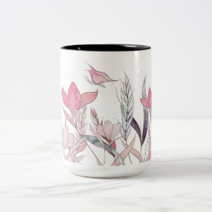 Taza Bicolor Flores acuáticas