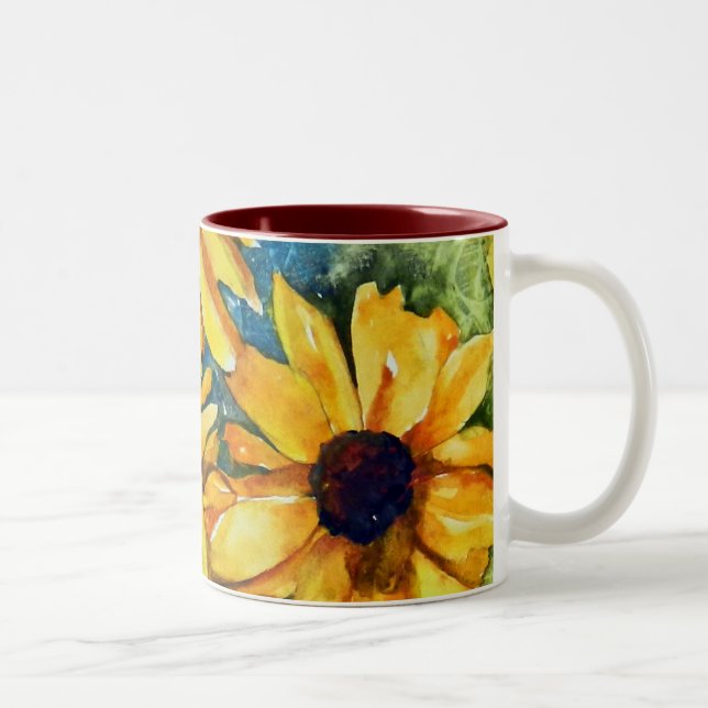 Taza Bicolor Flores amarillas Susans de ojos negros (Derecha)