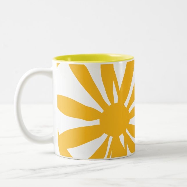 TAZA BICOLOR FLORES AMARILLOS (Izquierda)