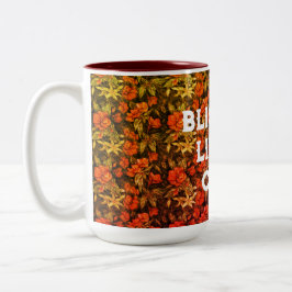Taza Bicolor Flores antiguas vivientes espléndidas