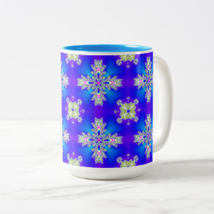 Taza Bicolor Flores artdeco en estilo retro