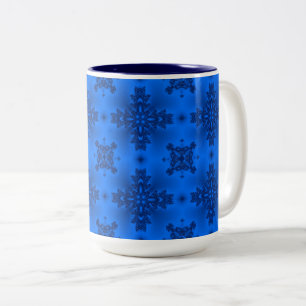 Taza Bicolor Flores artdeco en estilo retro