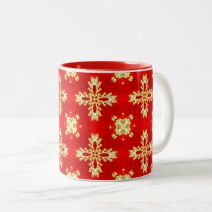 Taza Bicolor Flores artdeco en estilo retro