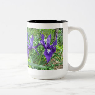 Taza Bicolor Flores azules