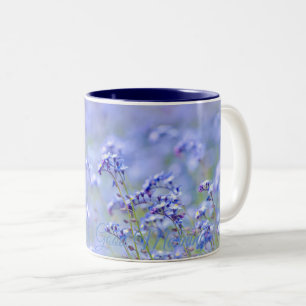 Taza Bicolor Flores azules buenas muecas matutinas