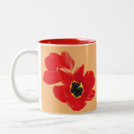 Taza Bicolor Flores de amapola para mamá, familia de las abuela