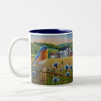 Taza Bicolor Flores de arenilla azul Arma acuática Arte