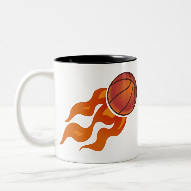 Taza Bicolor Flores de baloncesto (Izquierda)