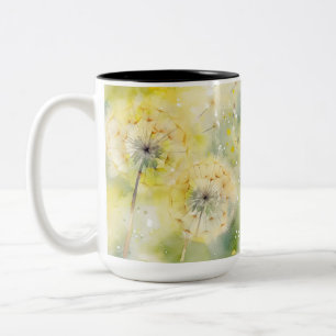 TAZA BICOLOR FLORES DE BAÑO DE BAÑO DE COLOR DE AGUA PASTEL DE