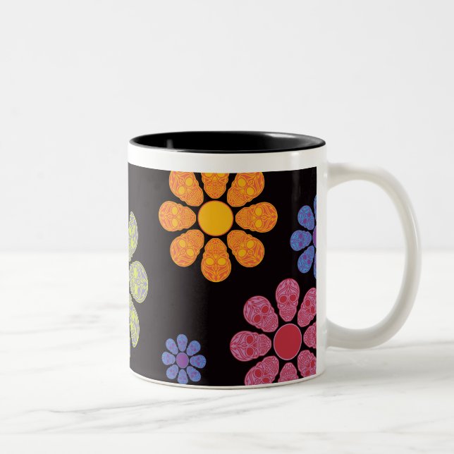 TAZA BICOLOR FLORES DE CALENTAMIENTO (Derecha)