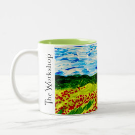 Taza Bicolor Flores de campo de verano Pastoral Blue Sky Mug