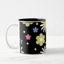 Taza Bicolor Flores de colores