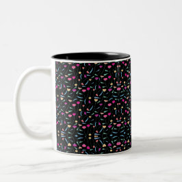 Taza Bicolor Flores de colores