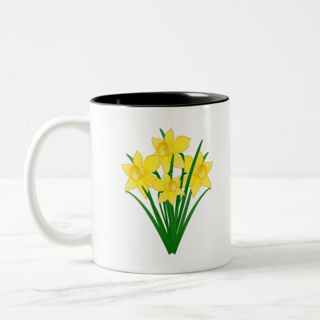 Taza Bicolor Flores de Daffodil (Izquierda)