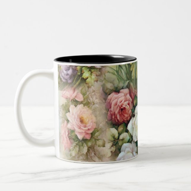 Taza Bicolor Flores de época (Izquierda)