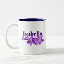 Flores de Hepática Púrpura con Nombre Personalizad