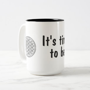 Taza Bicolor FLORES DE LA VIDA - Esquema de símbolo de geometrí